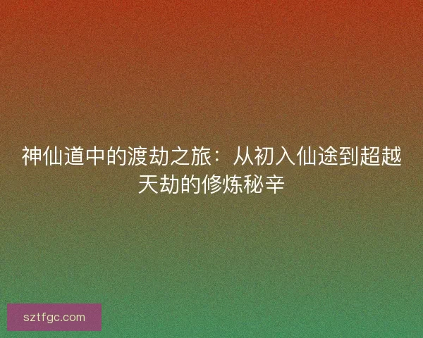 神仙道中的渡劫之旅：从初入仙途到超越天劫的修炼秘辛