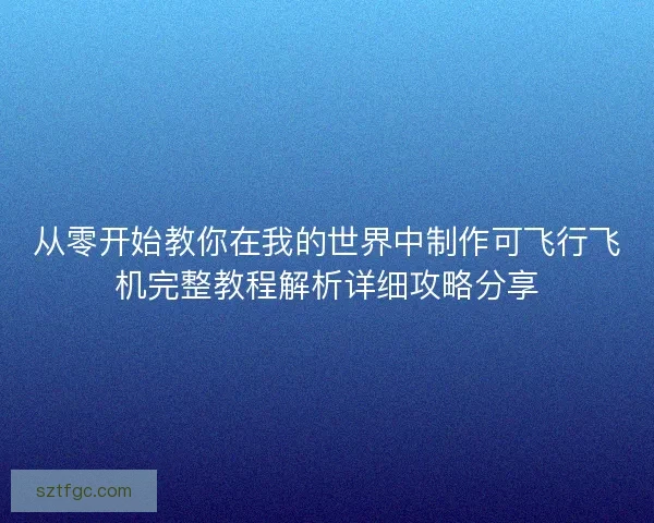 从零开始教你在我的世界中制作可飞行飞机完整教程解析详细攻略分享