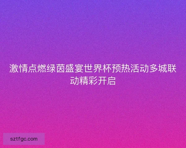 激情点燃绿茵盛宴世界杯预热活动多城联动精彩开启
